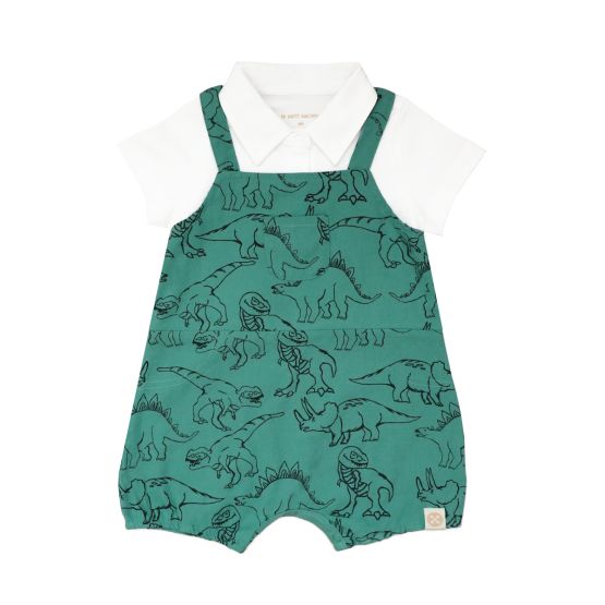 *New* Baby Boy Shirt Overalls in Dino Sketch Print (Personalisable)