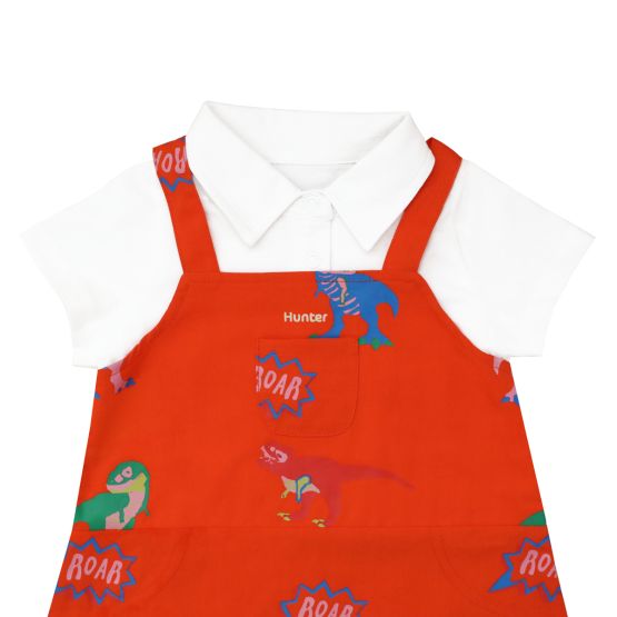 *New* Baby Boy Shirt Overalls in T-Rex Print (Personalisable)
