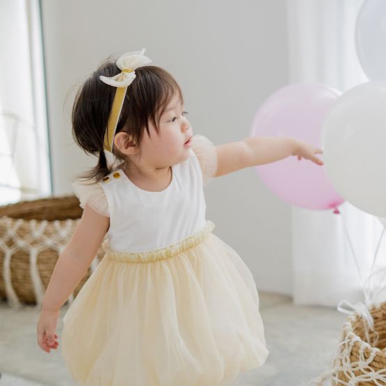 *Bestseller* Flower Girl Series - Baby Bubble Dress in Champagne