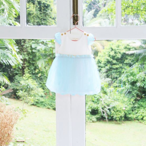 *Bestseller* Flower Girl Series - Baby Bubble Dress in Blue