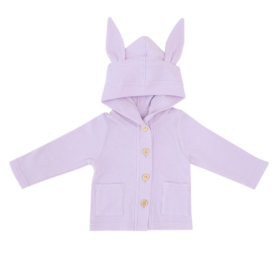 *New* Baby Bunny Cardigan in Lilac Waffle Jersey