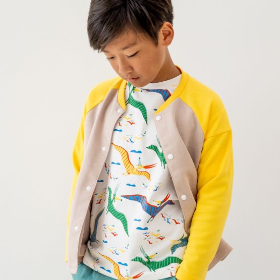 Made for Play - Biker Cardigan with Colourblock in Beige