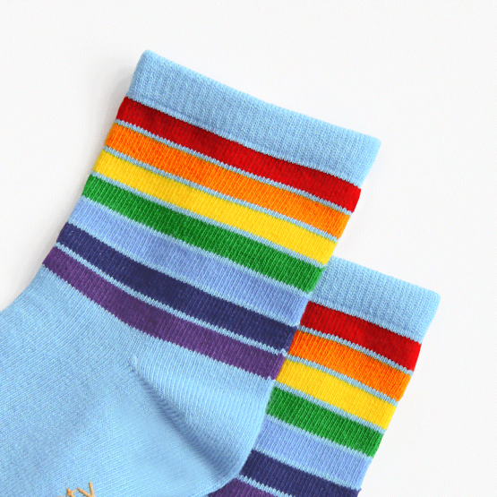 *Signature* Rainbow Series - Kids Crew Socks in Blue
