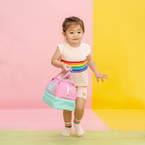 Kids Thermal Lunch Bag in Bubblegum with Pink Strap (Personalisable)