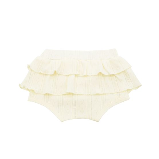 Baby Girl Bloomers in Cream Pointelle Cotton