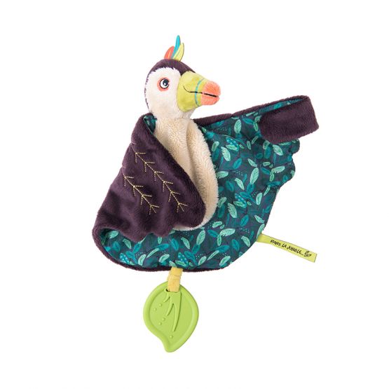 Dans La Jungle - Pakou Toucan Doudou with Teether & Pacifier-Holder by Moulin Roty