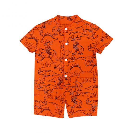 Made for Play - Kids Playsuit in Dino Sketch Print in Orange