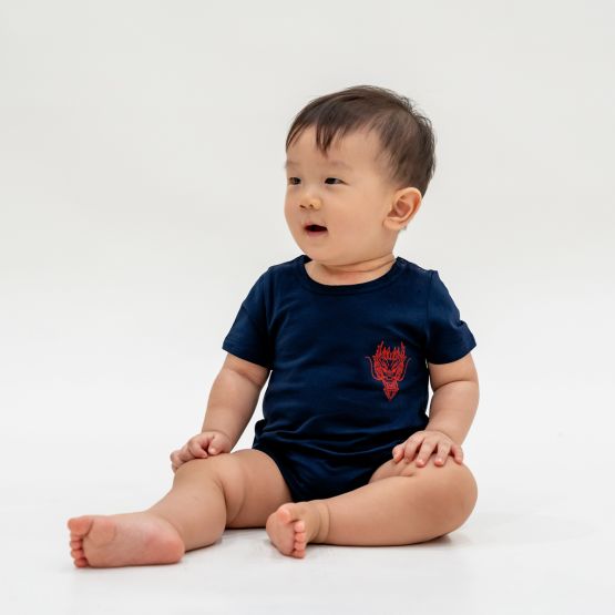 *New* Dragon Streetwear - Baby Romper in Navy Dragon
