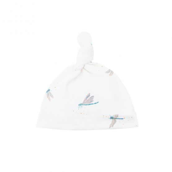 Baby Organic Knotted Hat in Dragonfly Print (Personalisable)
