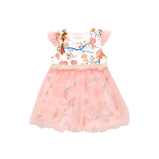 *New* Garden Series - Baby Girl Bubble Dress in White Peony