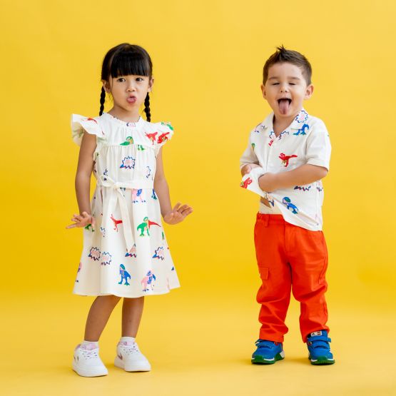 Made for Play - Girls Dress in T-Rex Print