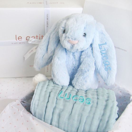 Bashful Blue Bunny by Jellycat (Personalisable)