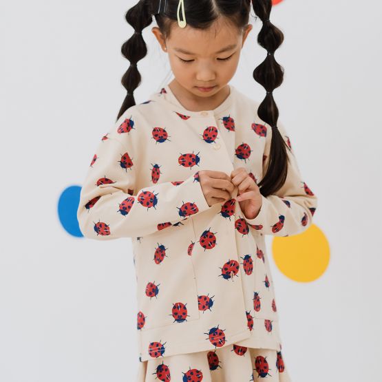 Made For Play - Kids Cardigan in Ladybug Print
