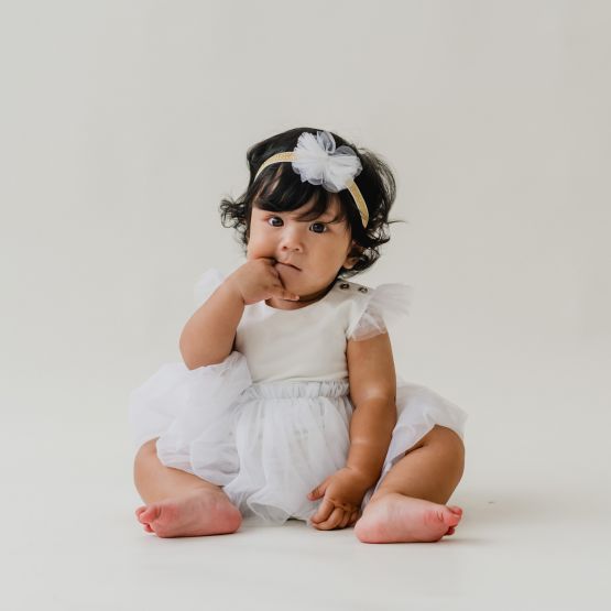 Flower Girl Series - Baby Bubble Dress in White (Past Season)