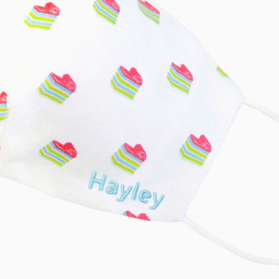 Reusable Kids & Adult Mask in Rainbow Kueh Print (White) (Personalisable)