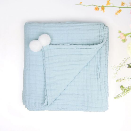 Keepsake Baby Blanket in Cloud Blue (Personalisable)