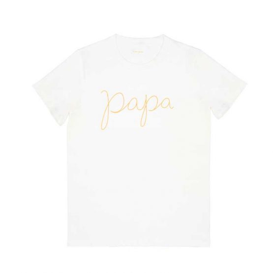 Family Tees - Papa Tee in White/Gold