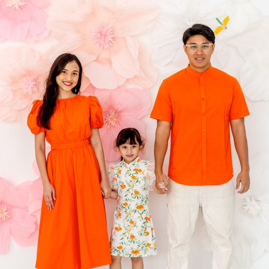 Mandarin Orange Series - Men's Shirt in Orange - Classic Fit (Personalisable)