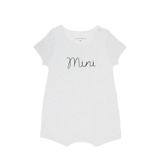 Family Tees - Mini Baby Short Sleeves Romper in Melange Grey