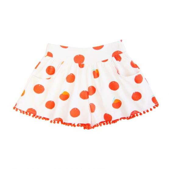 Mandarin Orange Series - Girls Pom Pom Skorts