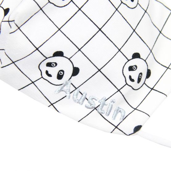 Reusable Kids & Adult Mask in Panda Grid Print (Personalisable)
