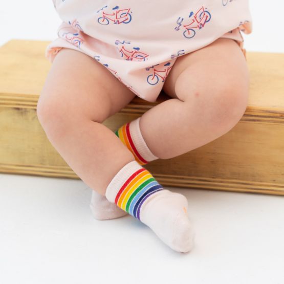 *Signature* Rainbow Series - Kids Crew Socks in Pink