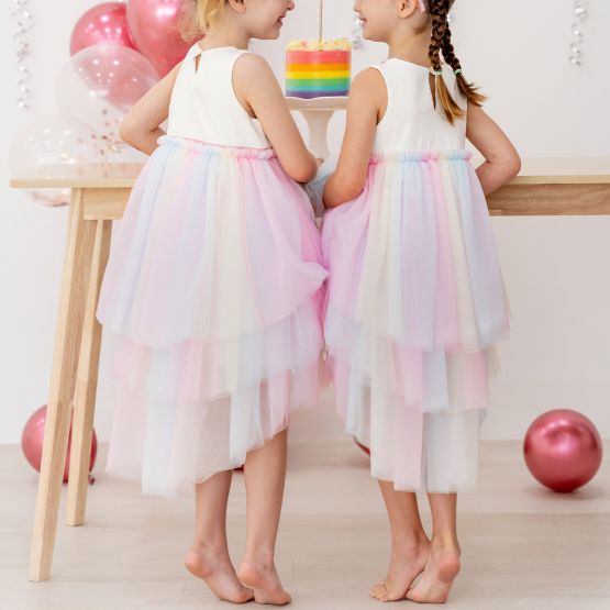 *Bestseller* Flower Girl Series - Cascading Dress in Rainbow