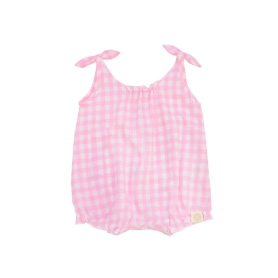 Resort Series - Baby Girl Romper in Pink Gingham