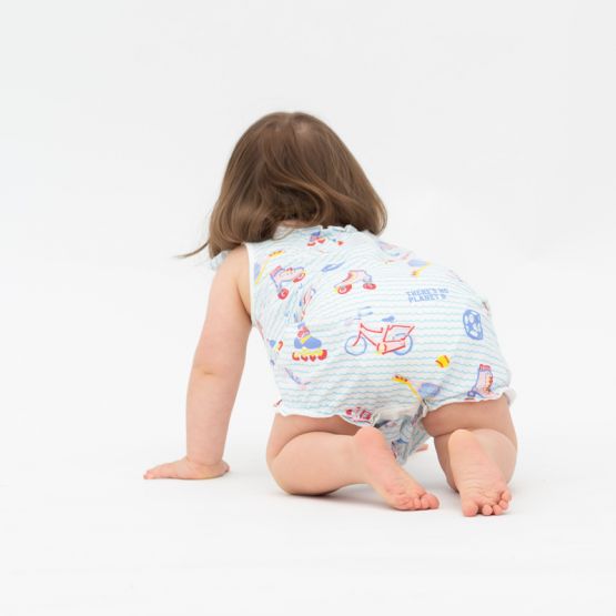 Made For Play - Baby Girl Romper in Sporty Print