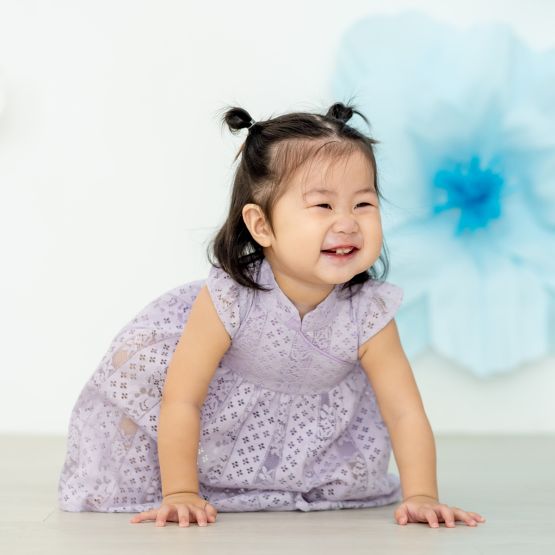 *New* Spring Series - Baby Girl Cheongsam Purple Lace