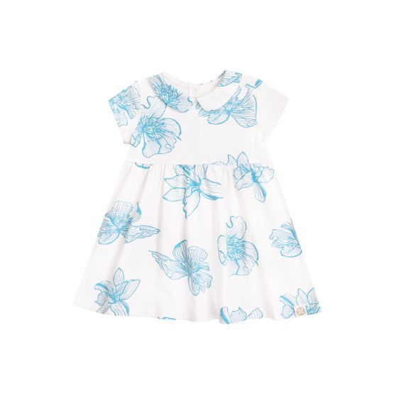 *New* Spring Series - Baby Girl Jersey Dress in White Magnolia (Personalisable)