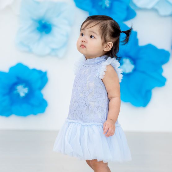 *New* Spring Series - Baby Girl Tulle Dress in Sky Blue