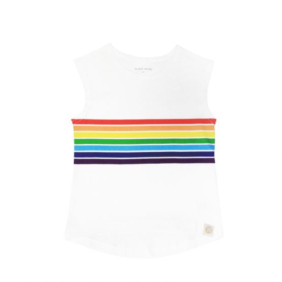 *Signature* Rainbow Series - Kids Tank in White (Personalisable)
