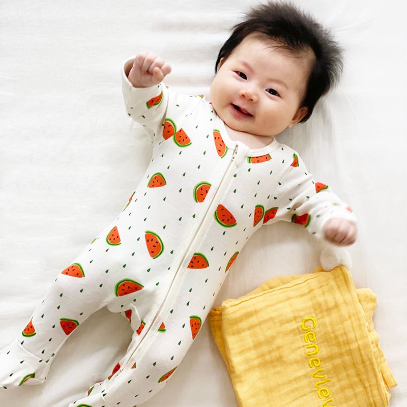 Baby Organic Sleepsuit in Watermelon Print